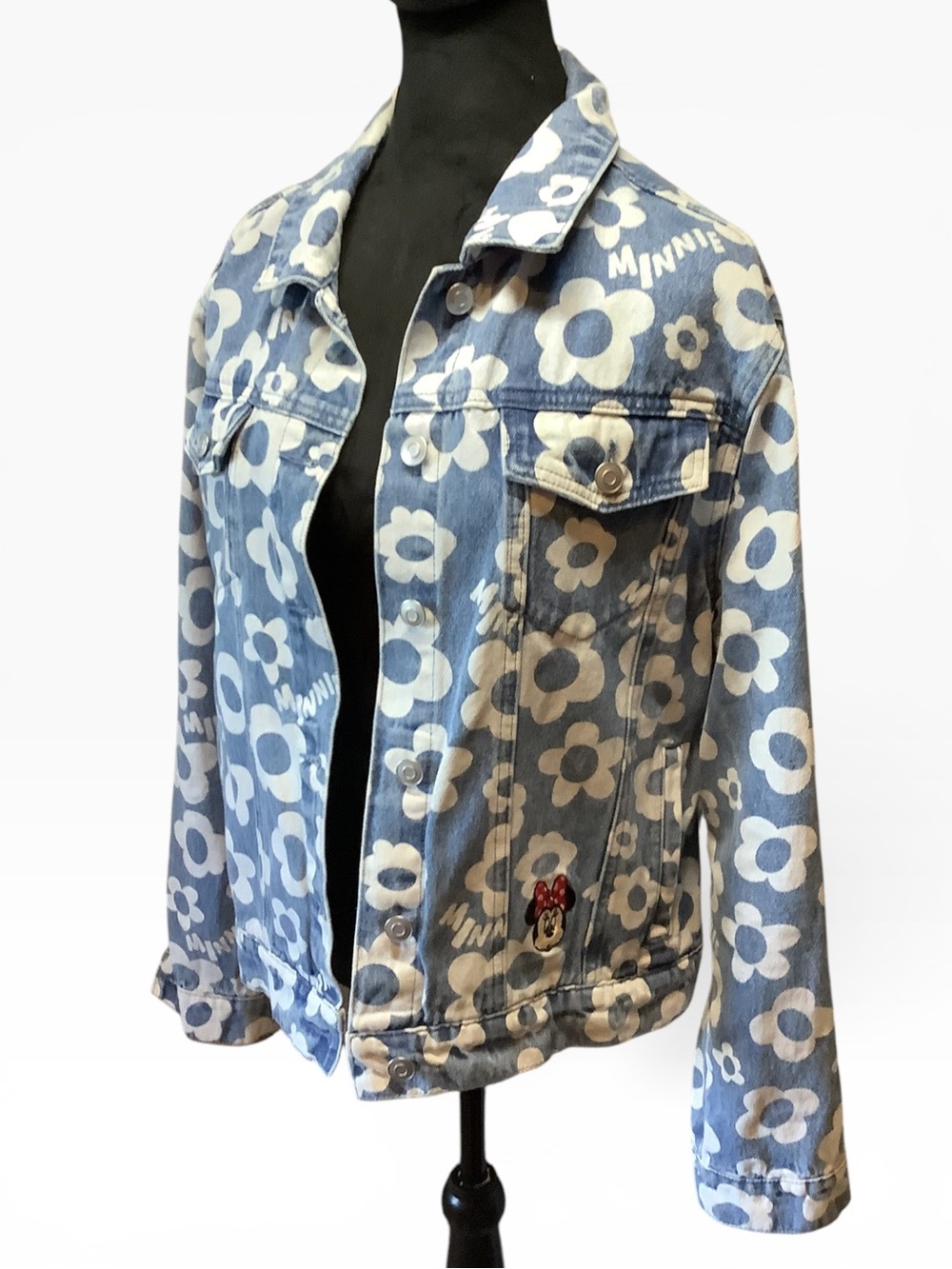 Disney Parks Minnie Mouse Floral Classic Denim Jacket – Women’s Adult Size M